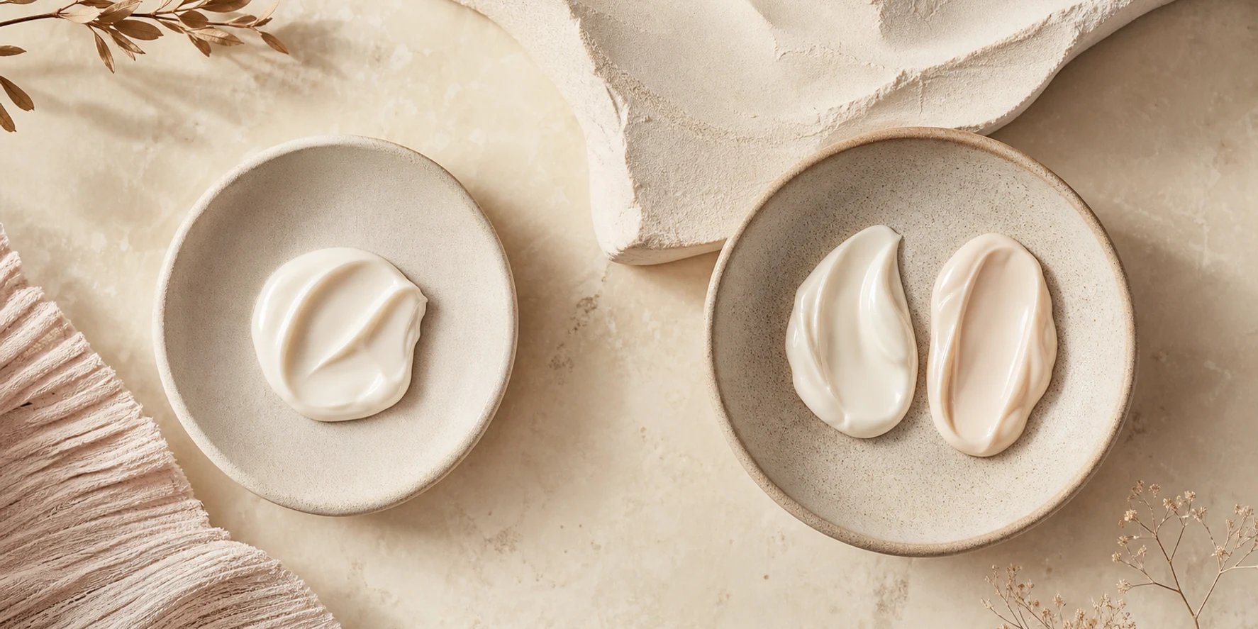 Two equal abstract cream texture groups representing day-labelled and day-and-night-labelled formats.