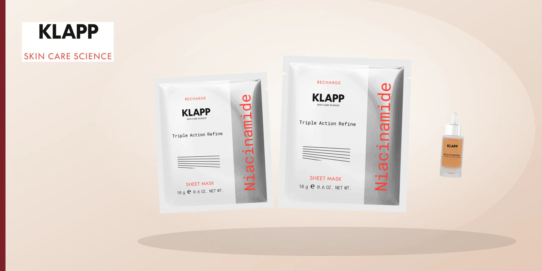 Two equal abstract skincare textures beside a blank ingredient card for product-specific label reading.