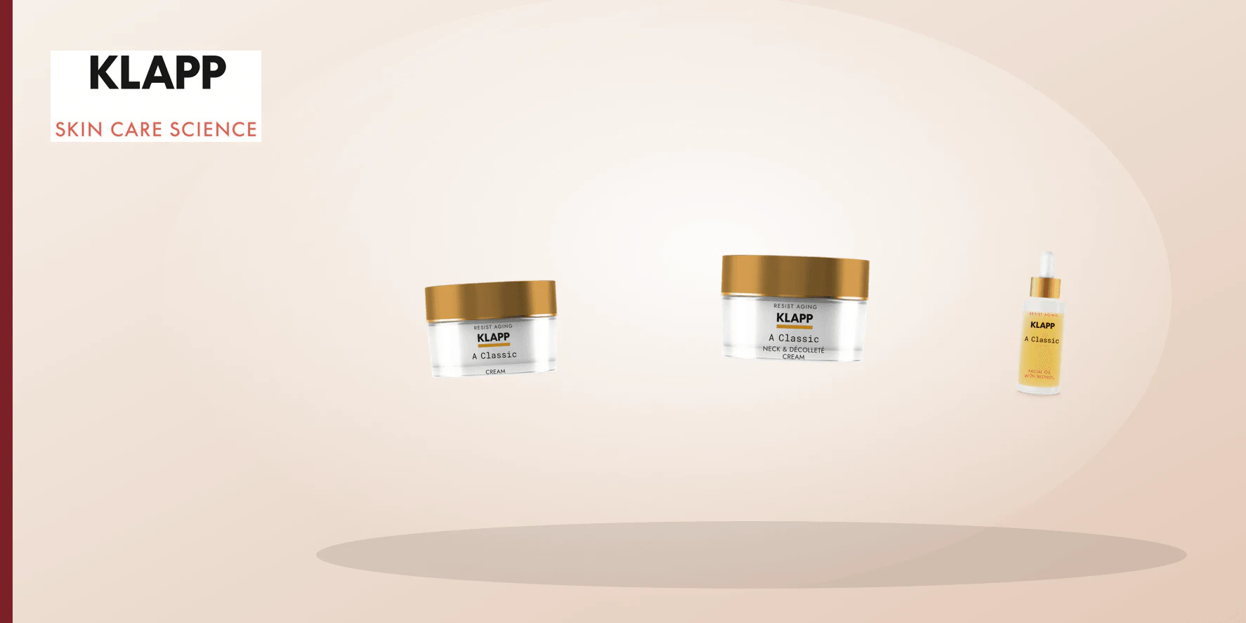 A warm ivory and amber skincare still life representing a neutral KLAPP A Classic catalogue FAQ.